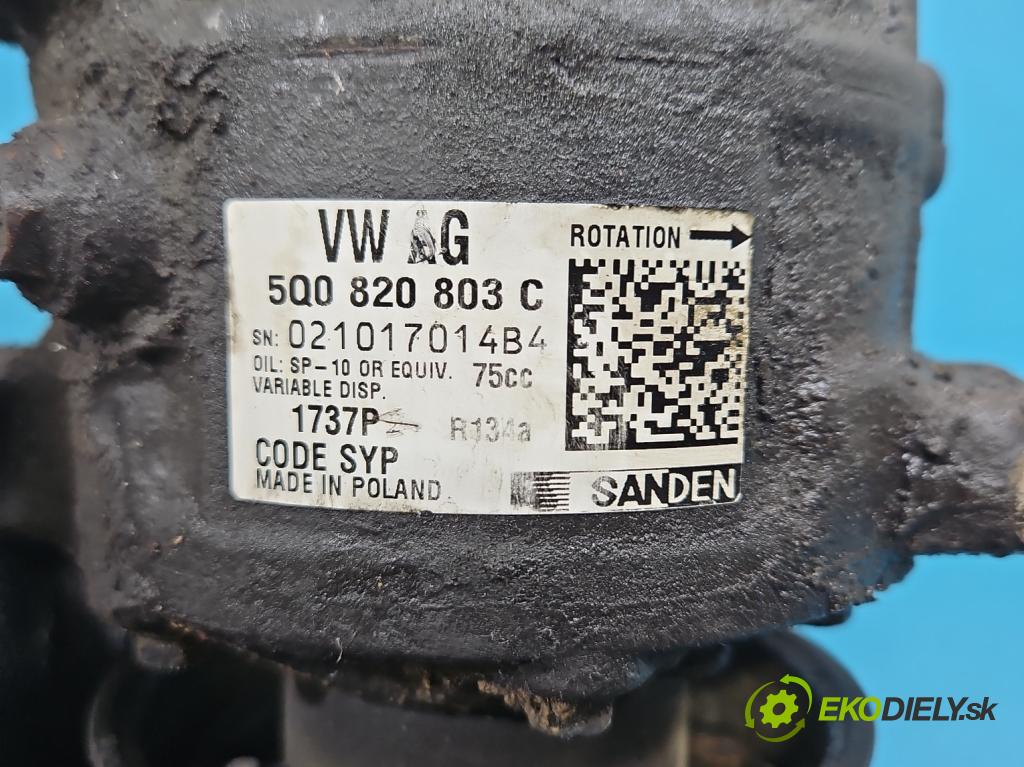 Skoda Rapid 2012-2019 1.2 TSI 86 hp manual 63 kW 1197 cm3 5- Kompresor: klíma 5Q0820803C (Kompresor klimatizace)