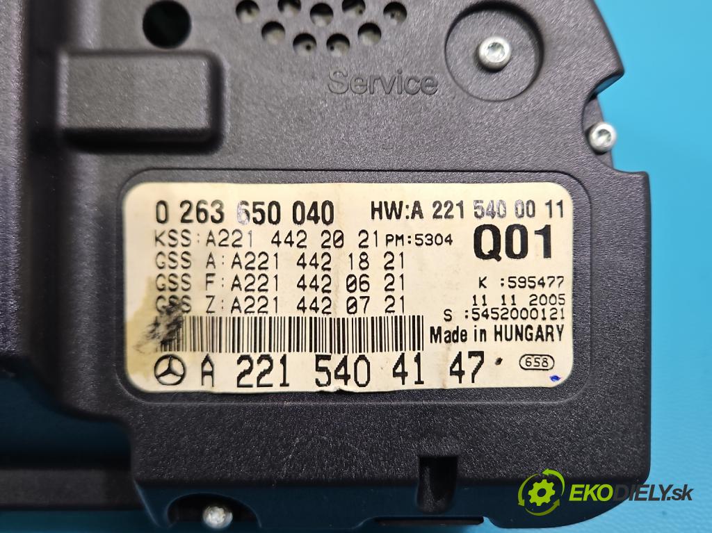 Mercedes S W221 2005-2013 3.5 V6 272 HP automatic 200 kW 3498 cm3 4- prístrojovka/ budíky A2215404147 (Prístrojová doska)