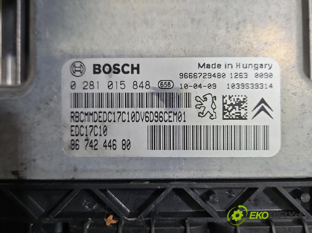 Citroen DS3 2010-2016 1.6 hdi 92 HP manual 68 kW 1560 cm3 3- riadiaca jednotka motora 0281015848