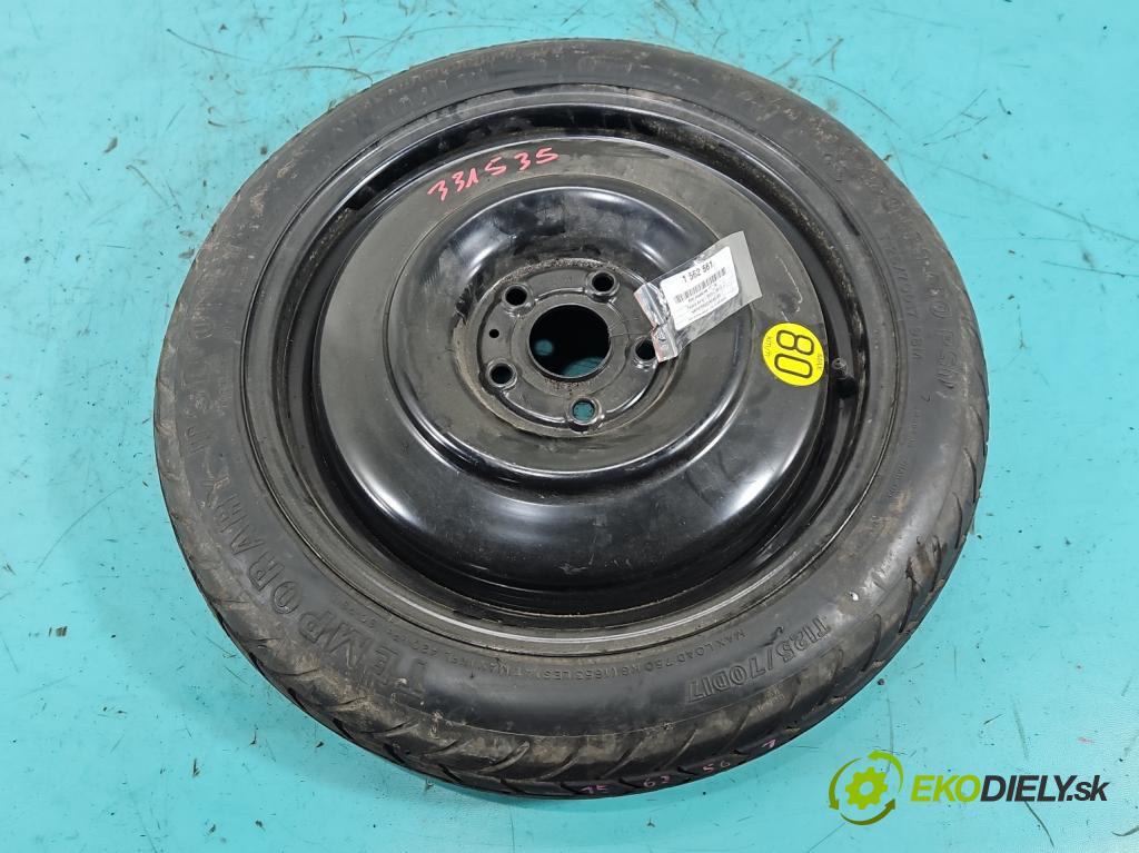 Toyota Auris I 2006-2013 1.3 vvti 99 hp manual 73 kW 1329 cm3 5- kolo náhradní 17