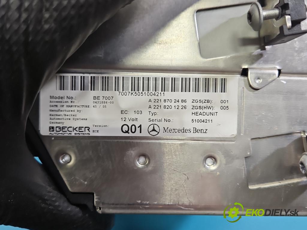 Mercedes S W221 2005-2013 3.5 V6 272 HP automatic 200 kW 3498 cm3 4- Menič: cd A2218702486 (CD menič)