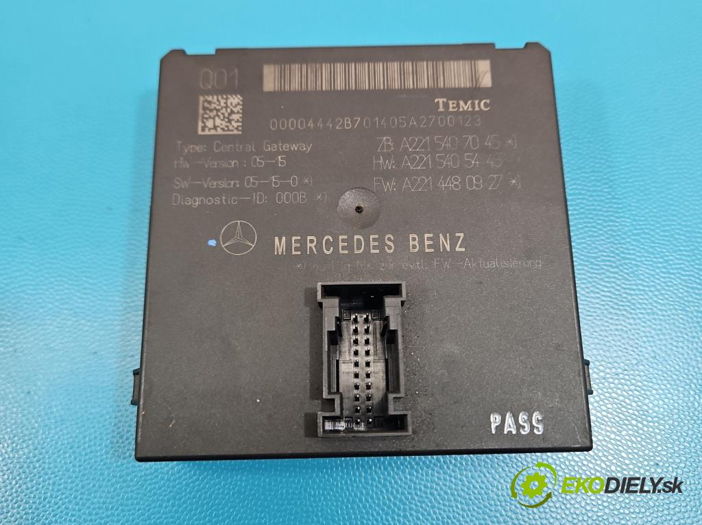 Mercedes S W221 2005-2013 3.5 V6 272 HP automatic 200 kW 3498 cm3 4- riadiaca jednotka ostatné A2215407045
