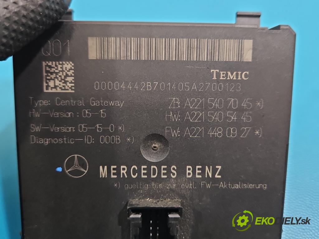 Mercedes S W221 2005-2013 3.5 V6 272 HP automatic 200 kW 3498 cm3 4- riadiaca jednotka ostatné A2215407045