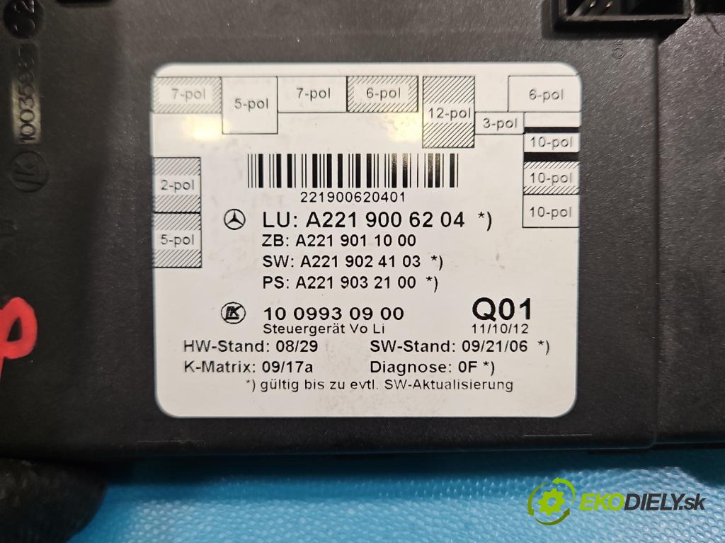 Mercedes S W221 2005-2013 3.5 V6 272 HP automatic 200 kW 3498 cm3 4- riadiaca jednotka ostatné A2219006204