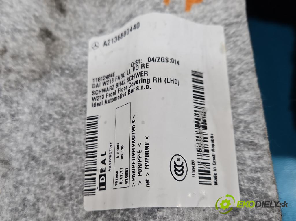 Mercedes E W213 2016-2023 2.0 CDI 194KM: automatic 143 kW 1950 cm3 4- koberec do auta ostatné A2136800741