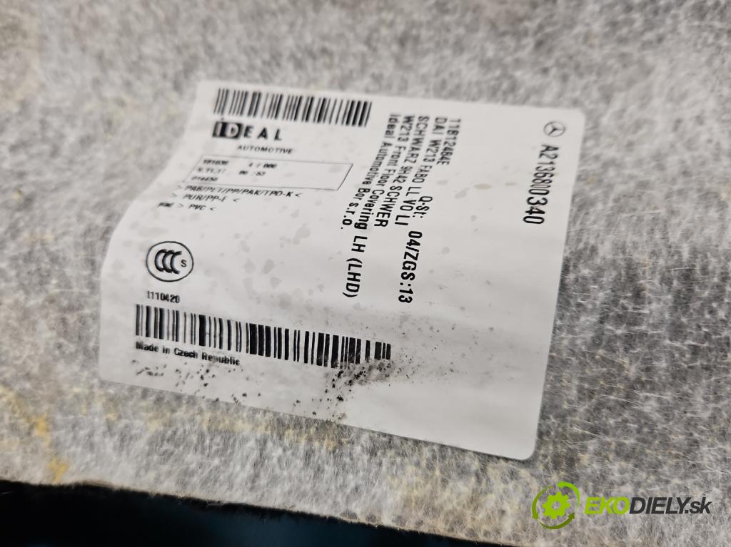 Mercedes E W213 2016-2023 2.0 CDI 194KM: automatic 143 kW 1950 cm3 4- koberec do auta ostatné A2136800741