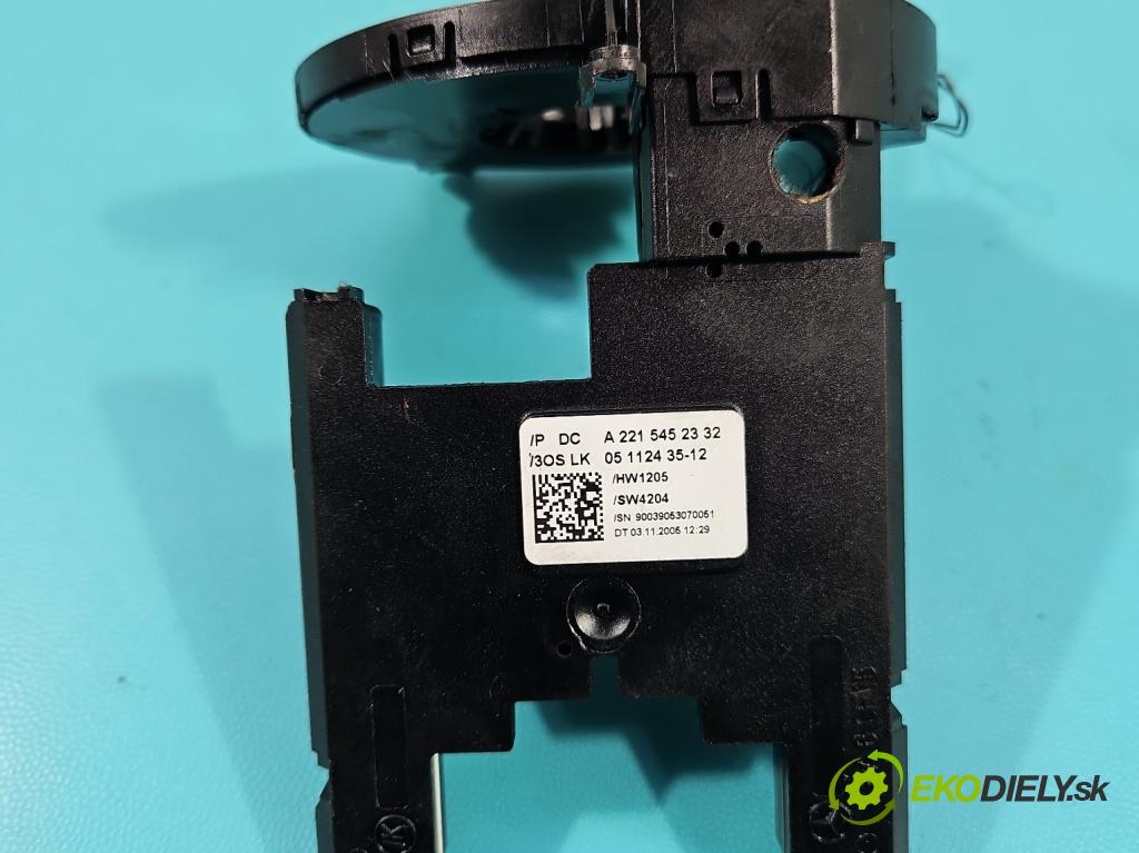 Mercedes S W221 2005-2013 3.5 V6 272 HP automatic 200 kW 3498 cm3 4- snímač uhla otočenie: A2215452332