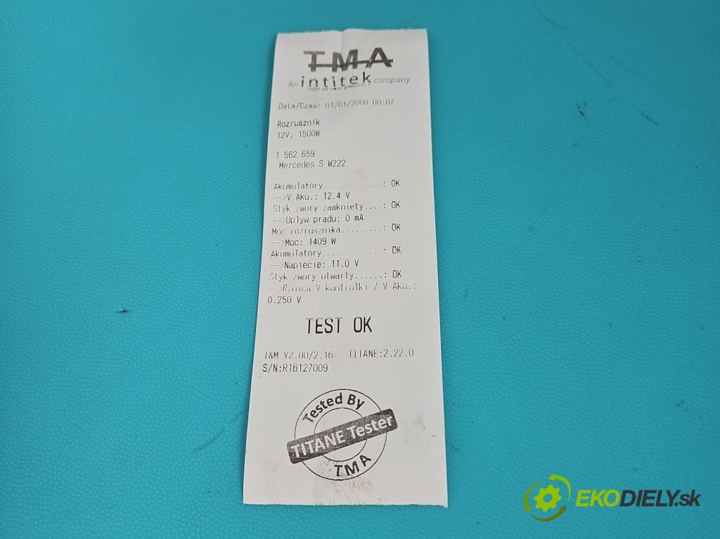 Mercedes S W222 2013-2020 3.0 cdi (656929) 340KM: automatic 250 kW 2925 cm3 4- štartér A6569060300 (Štartér)