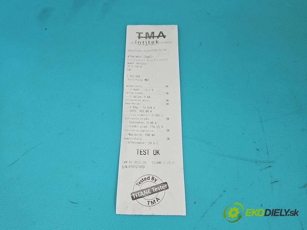 Ford Focus Mk3 2010-2018 1.5 EcoBoost: 150 HP manual 110 kW 1498 cm3 4- Alternator F1FT-10300-BA (Alternátor)