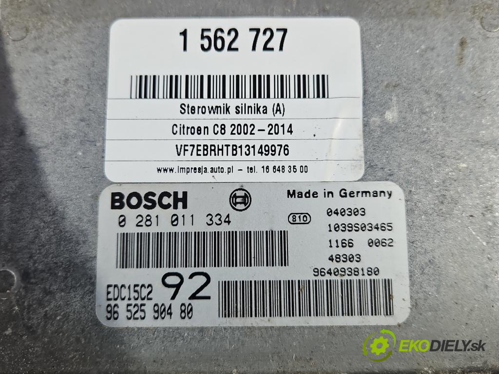 Citroen C8 2002-2014 2.0 hdi 107 HP manual 79 kW 1997 cm3 5- riadiaca jednotka motora 9652590480