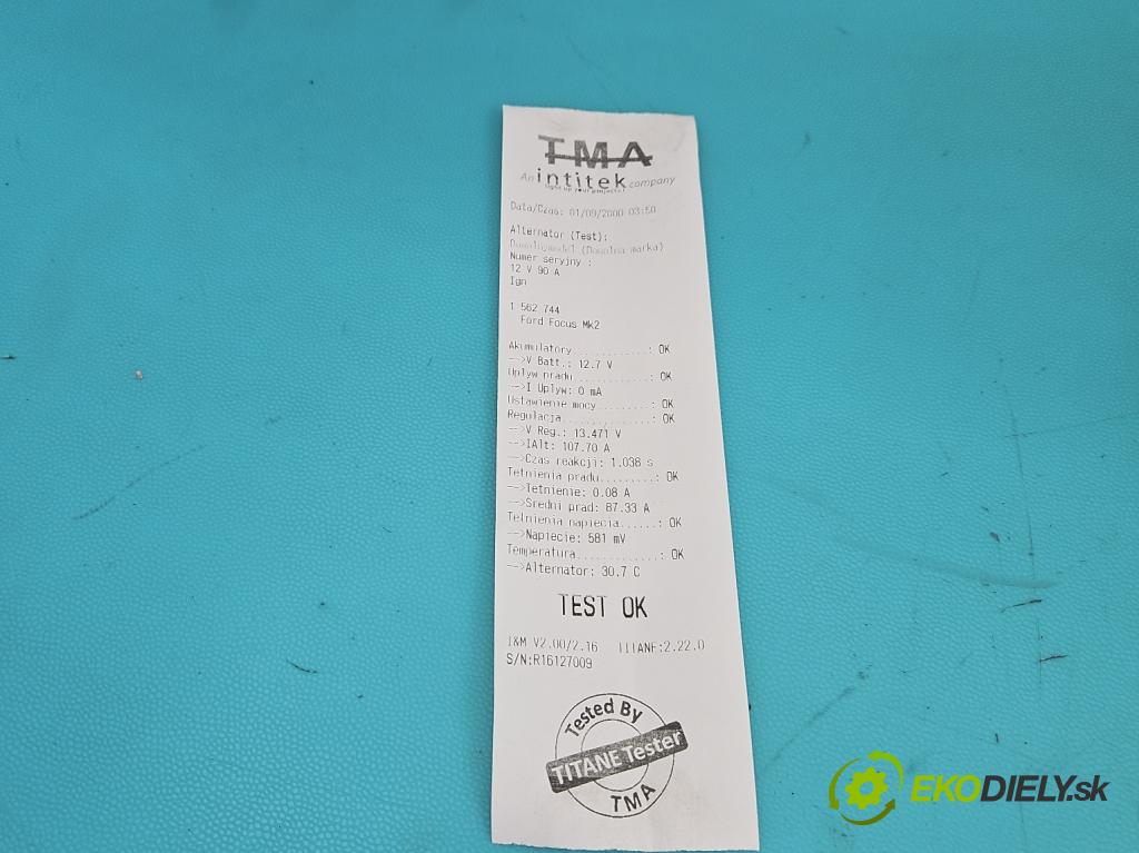 Ford Focus Mk2 2004-2011 1.6 16V 101 hp manual 74 kW 1596 cm3 5- Alternator 98AB10300GL (Alternátor)