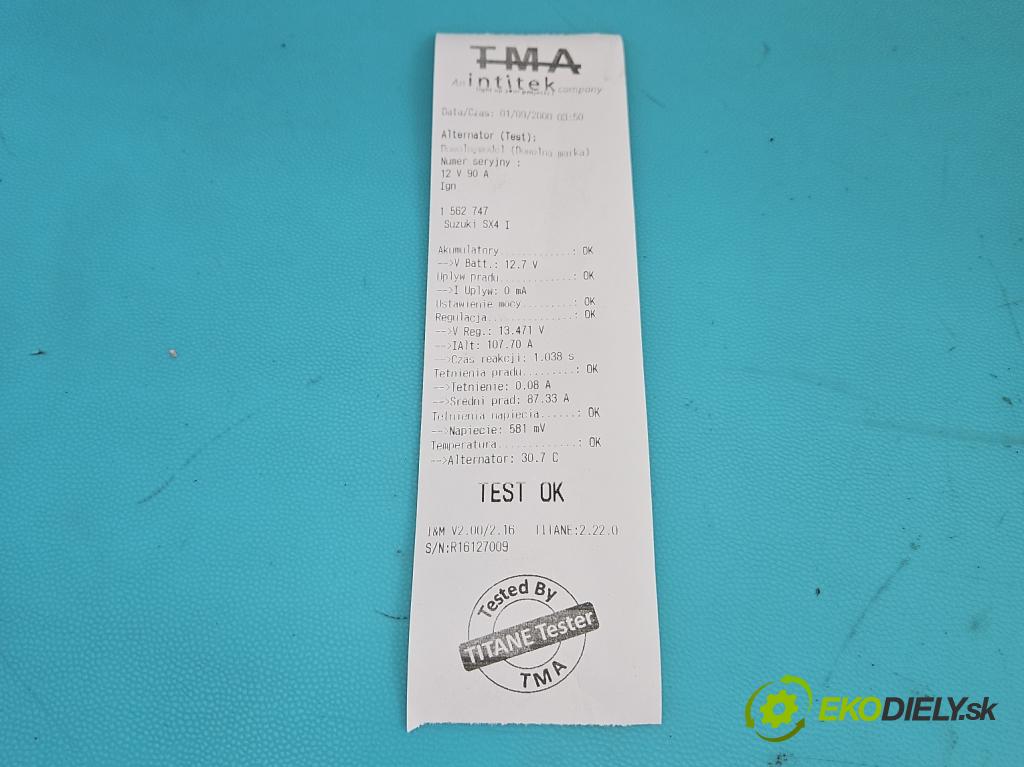 Suzuki SX4 I 2006-2014 1.6 16V M16A 120 hp manual 88 kW 1586 cm3 5- Alternator  (Alternátor)