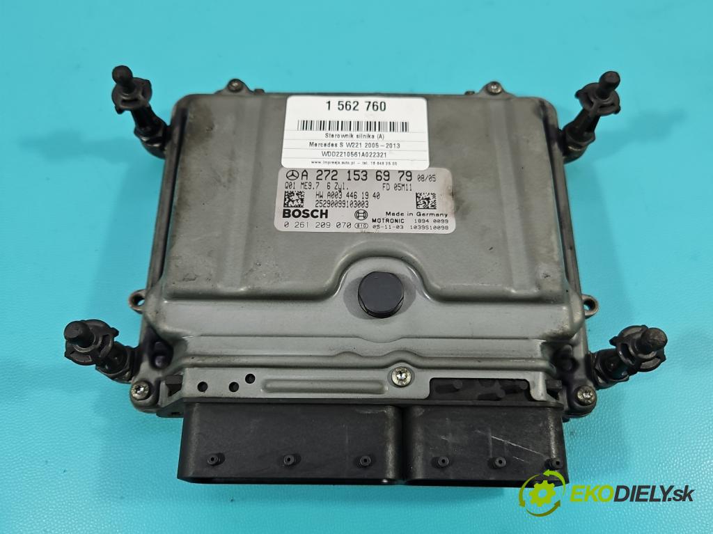 Mercedes S W221 2005-2013 3.5 V6 272 HP automatic 200 kW 3498 cm3 4- riadiaca jednotka motora A2721536979