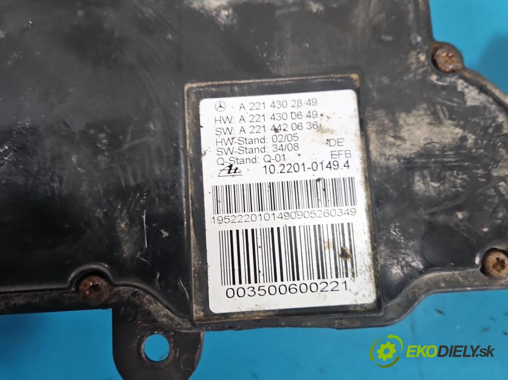 Mercedes S W221 2005-2013 3.5 V6 272 HP automatic 200 kW 3498 cm3 4- Brzda manuál: elektrický: A2214302849 (Ručná brzda)
