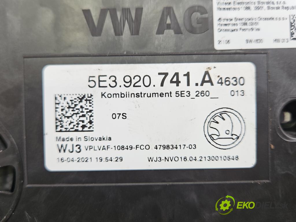 Skoda Octavia IV 2019- 2.0 TDI 116 hp manual 85 kW 1968 cm3 5- Přístrojová deska 5E3920741A (Přístrojová deska)