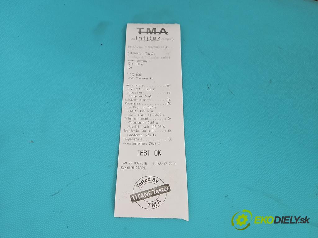 Jeep Cherokee KL 2013-2023 2.0 multijet 140 hp manual 103 kW 1956 cm3 5- Alternator 59129089 (Alternátor)