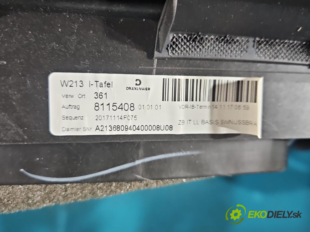 Mercedes E W213 2016-2023 2.0 CDI 194KM automatic 143 kW 1950 cm3 4- kokpit,přistrojova deska 