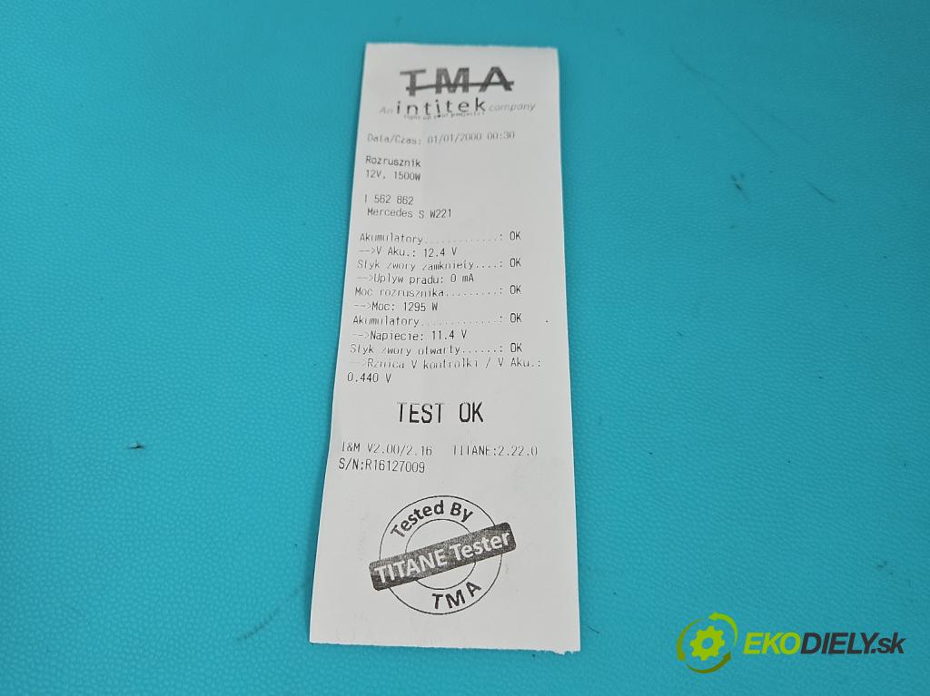 Mercedes S W221 2005-2013 3.5 V6 272 HP automatic 200 kW 3498 cm3 4- štartér 0001108403 (Štartér)