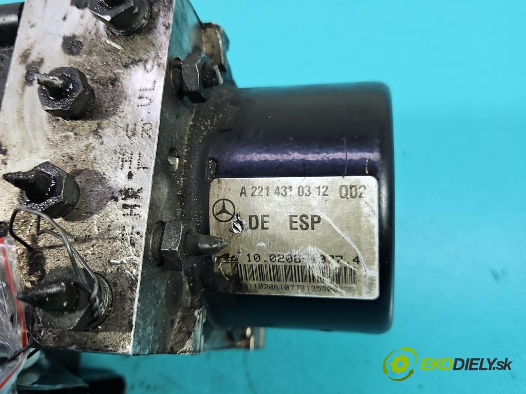 Mercedes S W221 2005-2013 3.5 V6 272 HP automatic 200 kW 3498 cm3 4- čerpadlo abs A2215452632 (Pumpa ABS)