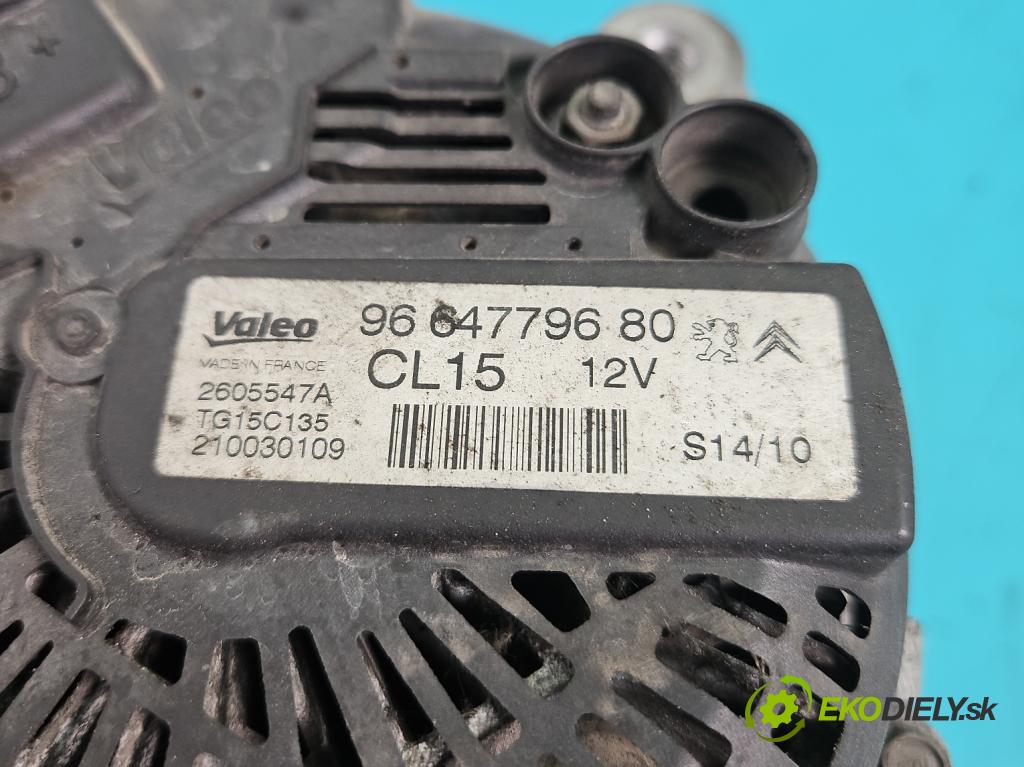 Citroen DS3 2010-2016 1.6 hdi 92 HP manual 68 kW 1560 cm3 3- Alternator 9664779680 (Alternátor)