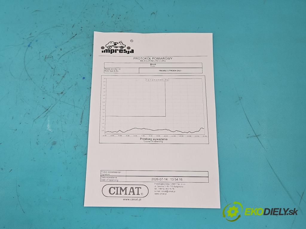 Citroen DS3 2010-2016 1.6 hdi 92 hp manual 68 kW 1560 cm3 3- Turbodmychadlo repasováno 49373-02002
