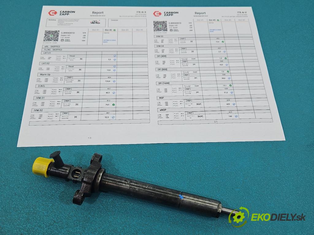 Citroen C5 II 2008-2017 2.0 hdi 136hp manual 100 kW 1997 cm3 4- vstřikovač EJBR06001D (Vstřikovač paliva)