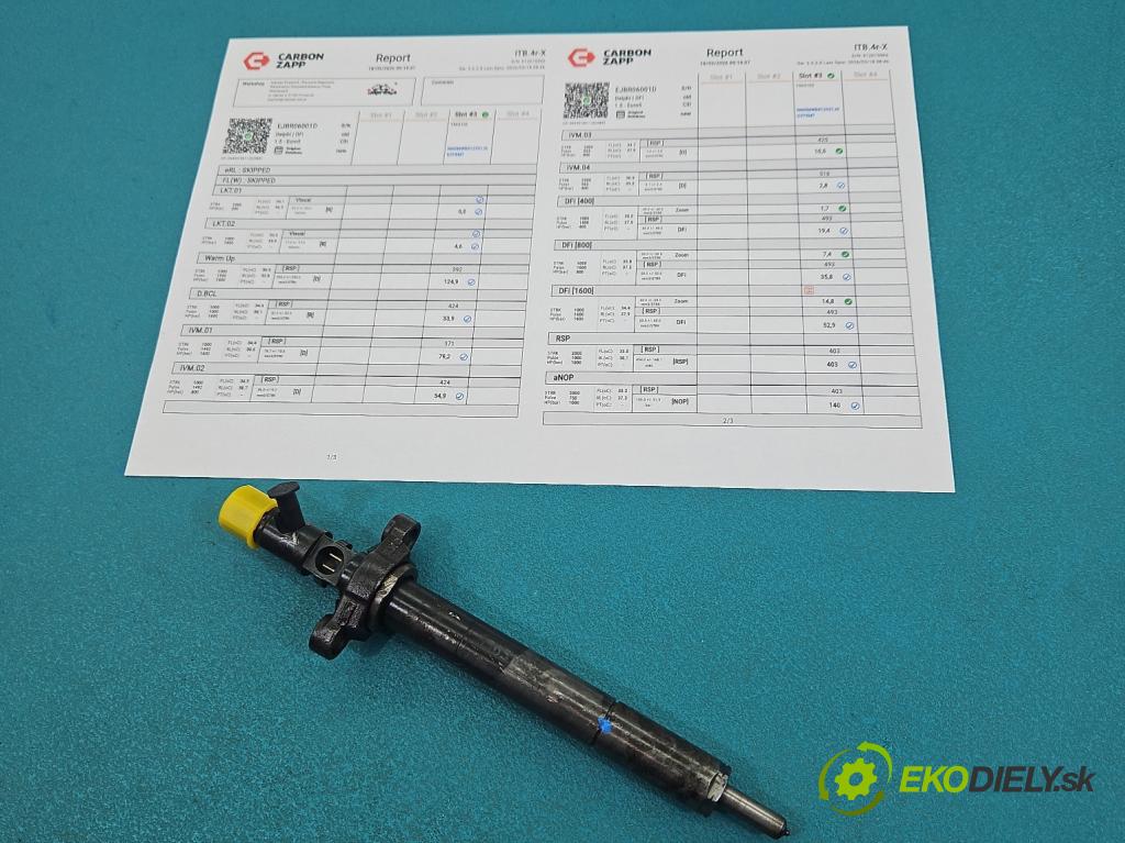 Citroen C5 II 2008-2017 2.0 hdi 136hp manual 100 kW 1997 cm3 4- vstřikovač EJBR06001D (Vstřikovač paliva)