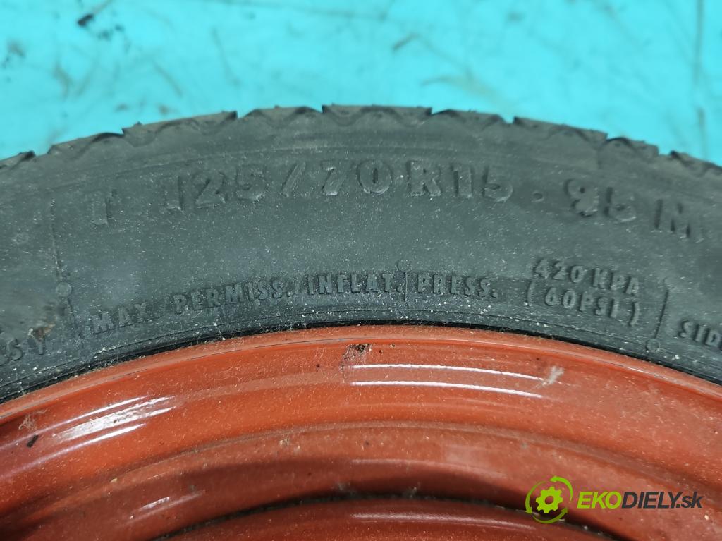 Opel Agila B 2008-2014 1.0 12V 65 hp manual 48 kW 996 cm3 5- kolo náhradní 15"