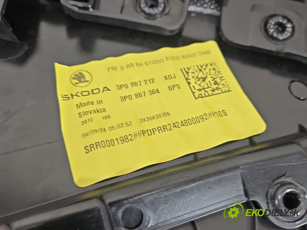Skoda Superb IV 2023- 2.0 TDI 150 hp automatic 110 kW 1968 cm3 5- Tapacír: dveře zadní pravé 3P0867212