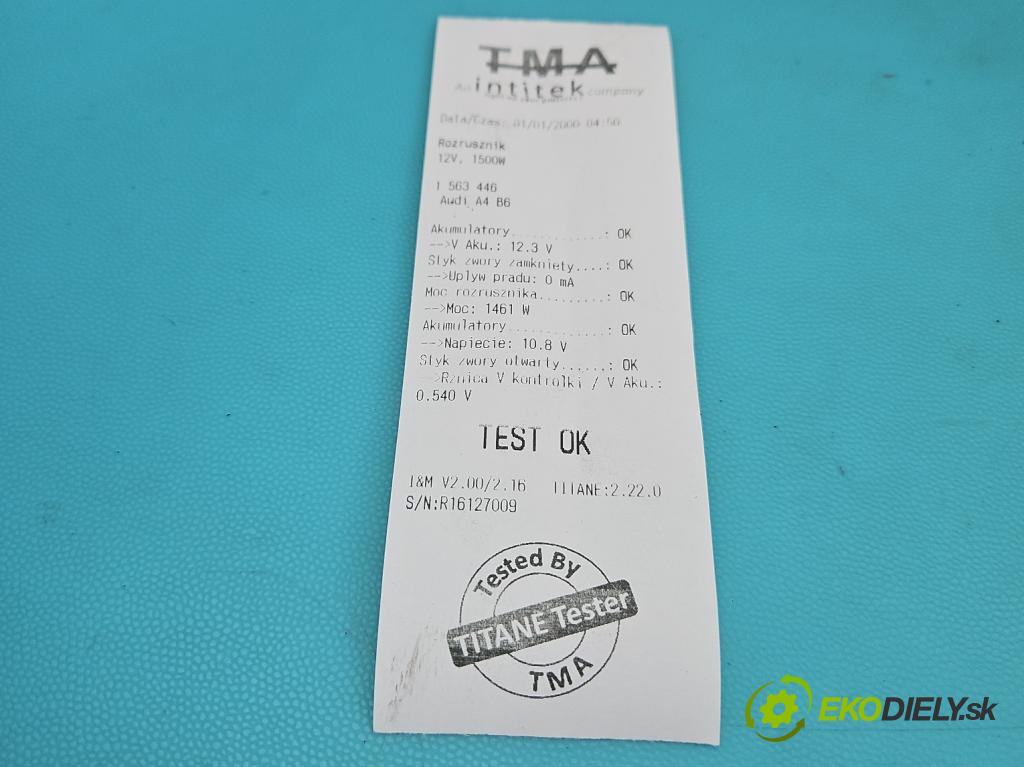 Audi A4 B6 2000-2004 1.9 tdi 131 HP manual 96 kW 1896 cm3 5- štartér 0001124020 (Štartér)