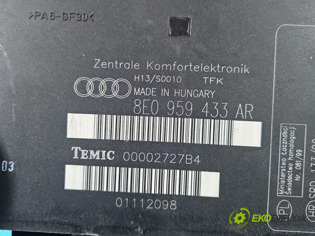 Audi A4 B6 2000-2004 1.9 tdi 131 HP manual 96 kW 1896 cm3 5- riadiaca jednotka komfortu 8E0959433AR