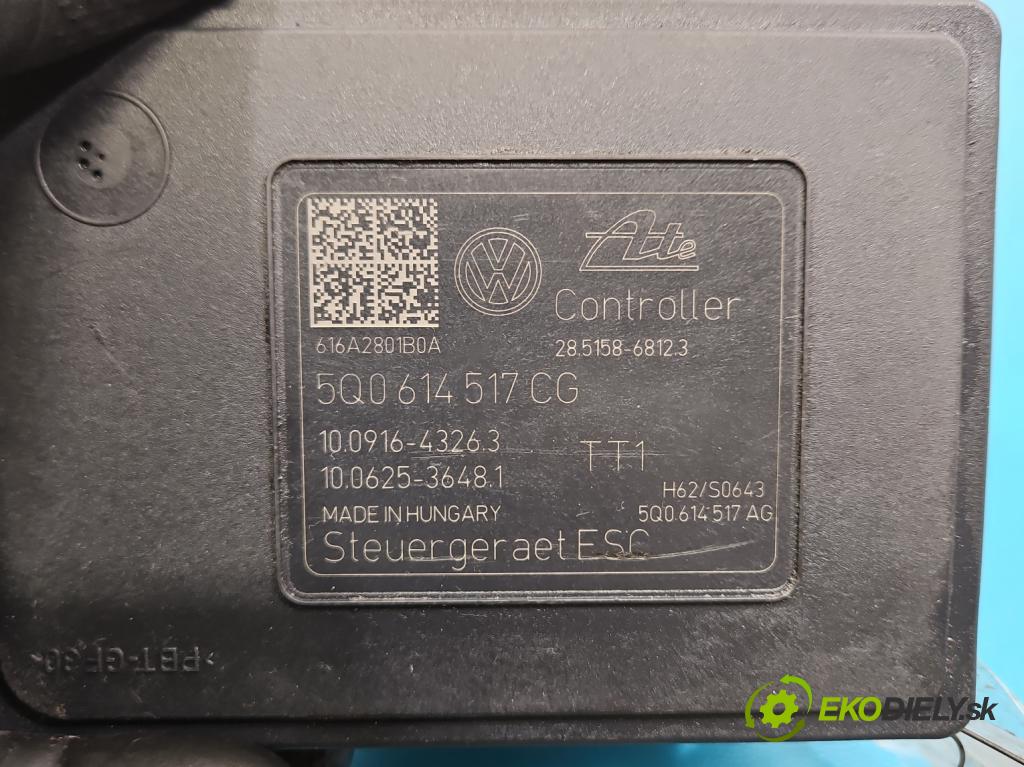 Vw Golf VII 2012-2020 1.2 TSI 86 HP manual 63 kW 1197 cm3 5- čerpadlo abs 5Q0614517CG (Pumpa ABS)