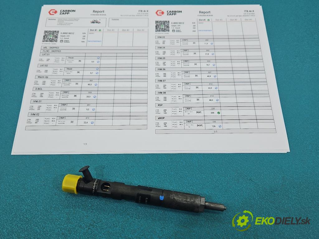 Renault Clio II 1998-2012 1.5 dci 82 hp manual 60 kW 1461 cm3 3- vstřikovač EJBR01801Z (Vstřikovač paliva)