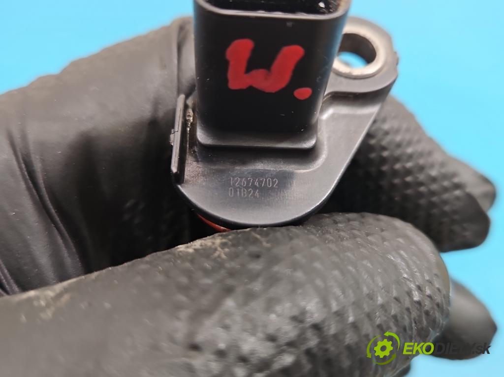 Opel Insignia B 2017-2022 2.0 T 260 HP automatic 191 kW 1998 cm3 5- snímač pozícia: hriadele kľukovej 12674702 (Snímač polohy kľukového hriadeľa)