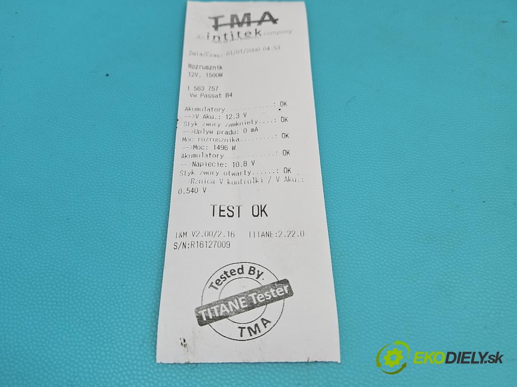 Vw Passat B4 1993-1997 1.9 tdi 90 HP manual 66 kW 1896 cm3 5- štartér  (Štartér)