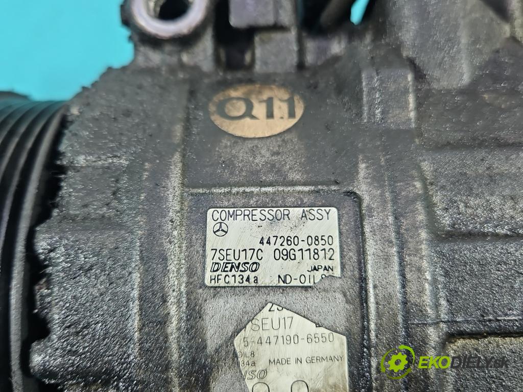 Mercedes S W221 2005-2013 3.5 V6 272 HP automatic 200 kW 3498 cm3 4- Kompresor: klimatizácie 447260-0850 (Kompresor klimatizácie)