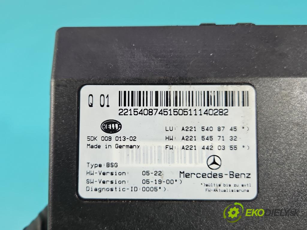 Mercedes S W221 2005-2013 3.5 V6 272 HP automatic 200 kW 3498 cm3 4- riadiaca jednotka ostatné A2215408745