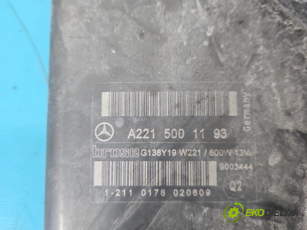 Mercedes S W221 2005-2013 3.5 V6 272 HP automatic 200 kW 3498 cm3 4- Ventilátor chladiča A2215001193