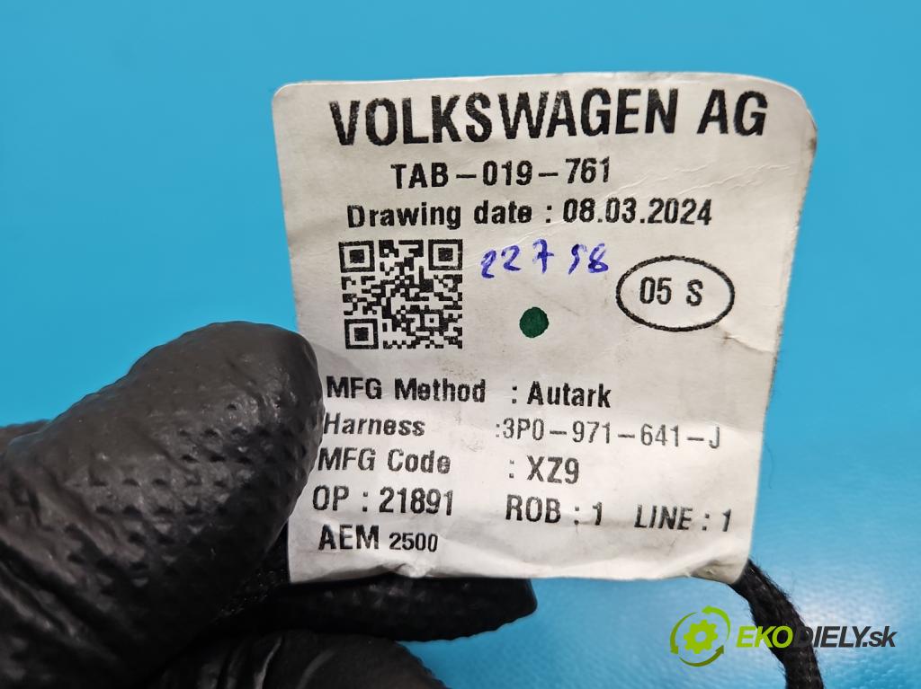 Skoda Superb IV 2023- 2.0 TDI 150 HP automatic 110 kW 1968 cm3 5- Zväzok: ostatné 3P0971641J