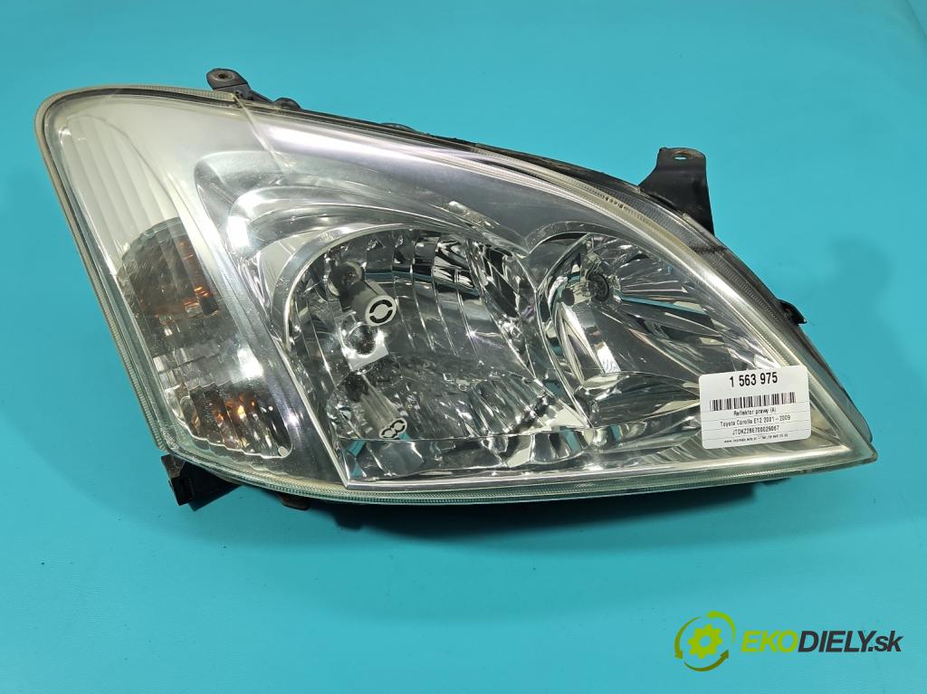 Toyota Corolla E12 2001-2009 1.6 vvti 110 hp manual 81 kW 1598 cm3 5- světlo pravý  (Pravé přední světlo)