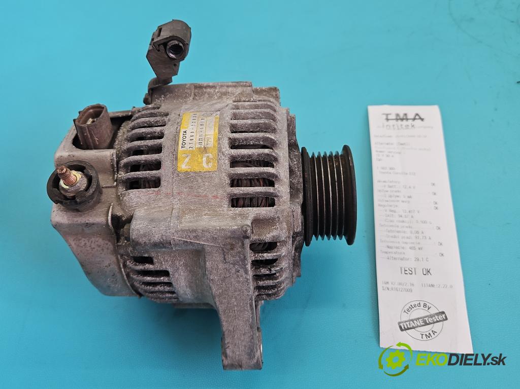 Toyota Corolla E12 2001-2009 1.6 vvti 110 HP manual 81 kW 1598 cm3 5- Alternator 27060-22030 (Alternátor)