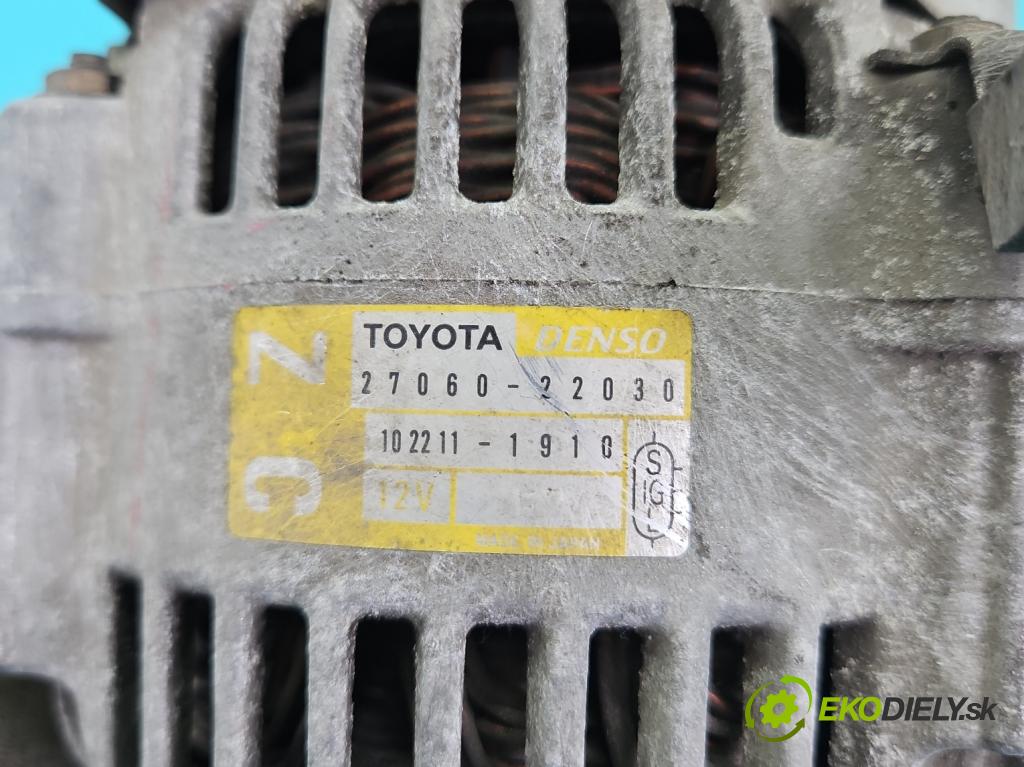 Toyota Corolla E12 2001-2009 1.6 vvti 110 hp manual 81 kW 1598 cm3 5- Alternator 27060-22030 (Alternátor)