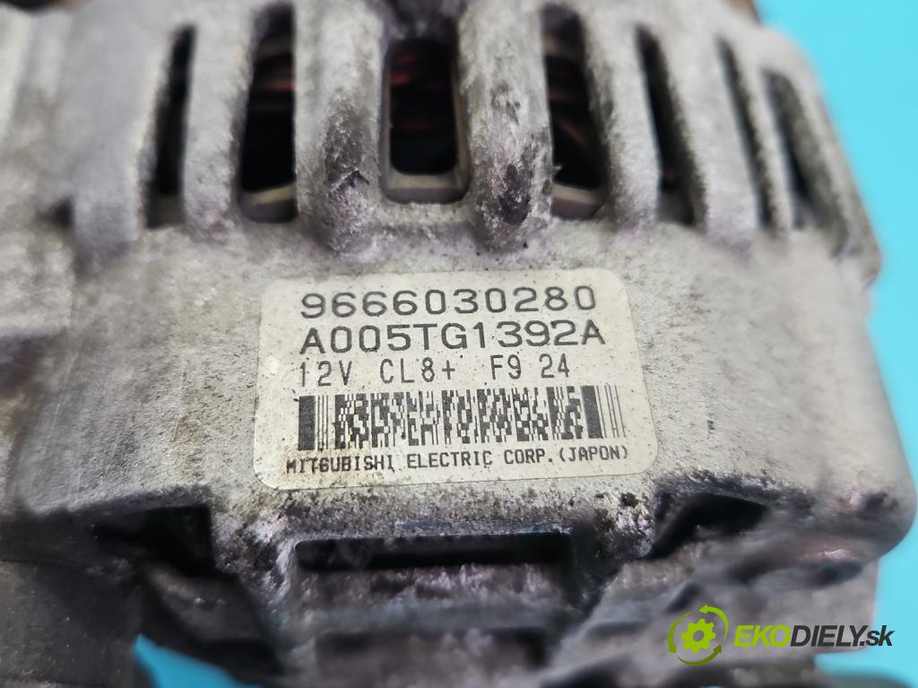 Peugeot 207 1.4 8V 73 HP manual 54 kW 1360 cm3 5- Alternator 9666030280 (Alternátor)