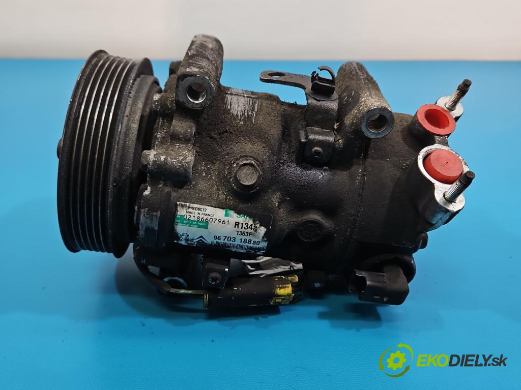 Peugeot 207 1.4 8V 73 HP manual 54 kW 1360 cm3 5- Kompresor: klimatizácie 9670318880 (Kompresor klimatizácie)