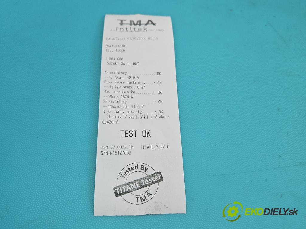 Suzuki Swift Mk7 2010-2017 1.2 16V 94 HP manual 69 kW 1242 cm3 5- štartér 31100-51K10 (Štartér)