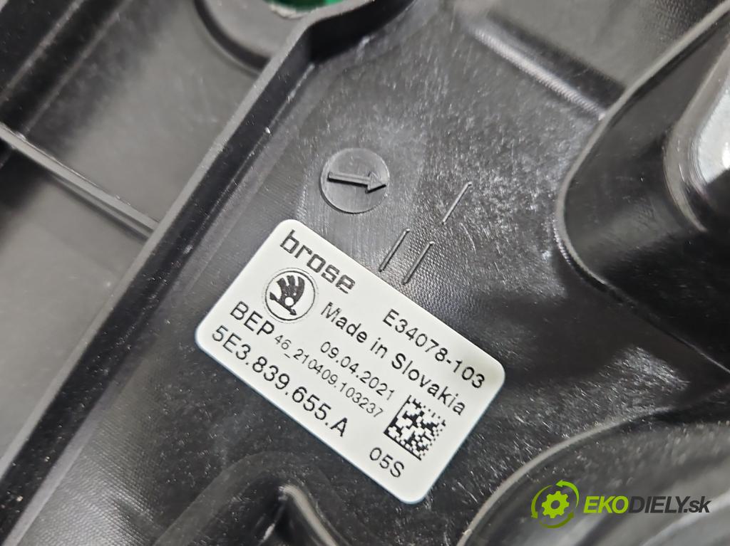 Skoda Octavia IV 2019- 2.0 TDI 116 HP manual 85 kW 1968 cm3 5- mechanizmus okna zadné ľavý 5E3839655A