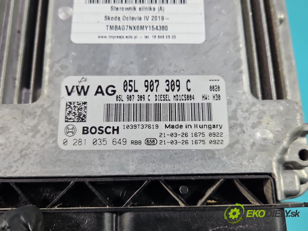 Skoda Octavia IV 2019- 2.0 TDI 116 HP manual 85 kW 1968 cm3 5- riadiaca jednotka motora 05L907309C