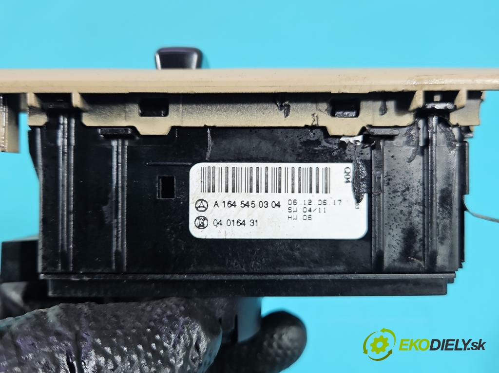 Mercedes ML W164 2005-2011 3.0 CDI V6 224hp automatic 165 kW 2987 cm3 5- prepínač světla: na doska: A1645450304