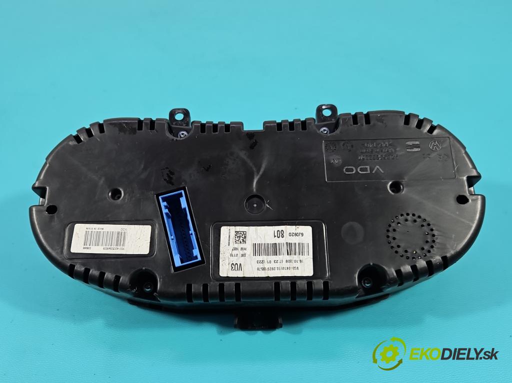 Seat Ibiza IV 6J 2008-2017 1.2 12V 69KM manual 51 kW 1198 cm3 3- Přístrojová deska 6J0920801 (Přístrojová deska)