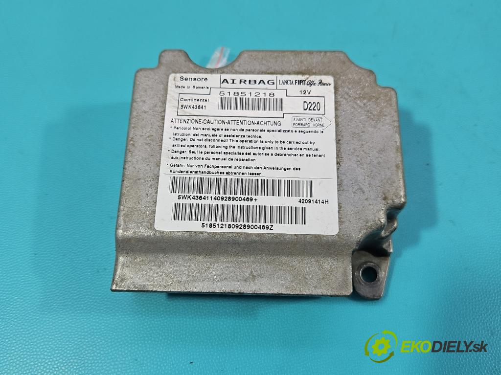 Fiat Bravo II 2007-2014 1.4 T 120 hp manual 88 kW 1368 cm3 5- řídící jednotka polštáře: 51851218